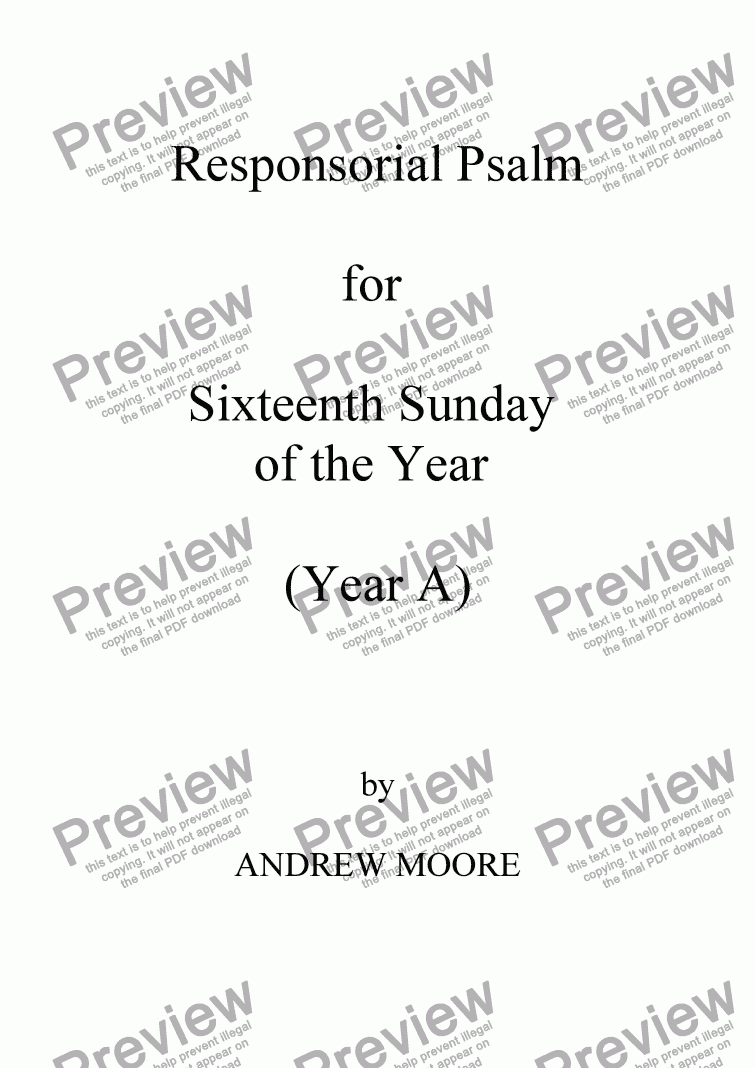 page one of Sixteenth Sunday of the Year (A)