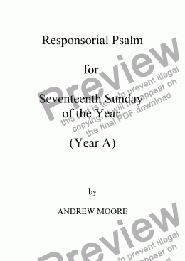 page one of Seventeenth Sunday of the Year (A)