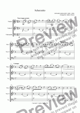 page one of ’Scherzetto’ for String Trio