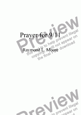 page one of Prayer for 9/11 (Worship)