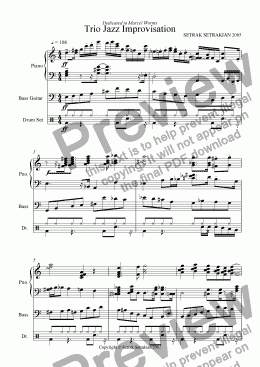 page one of Trio Jazz Improvisation