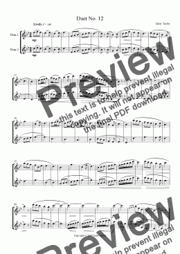 page one of Duet No. 12 for Flutes