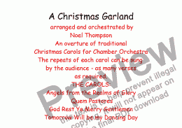 page one of A Christmas Garland for Chamber orchestra: improved and edited