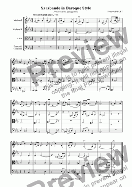 page one of Sarabande in Baroque style