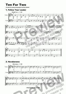 page one of Ten for Two - Violin & Viola
