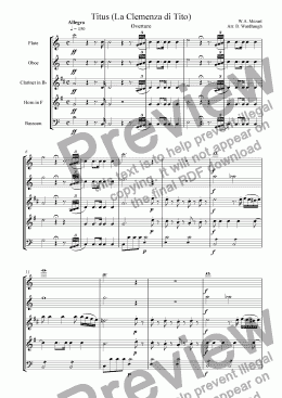 page one of La Clemenza di Tito (Overture)