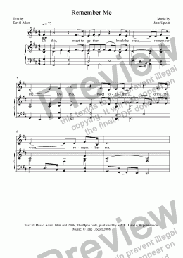 page one of Do This...Remember Me (melody+keyboard)