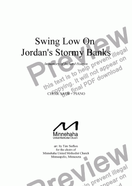 page one of Swing Low on Jordan's Stormy Banks