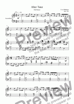 page one of Old Dance for Accordion