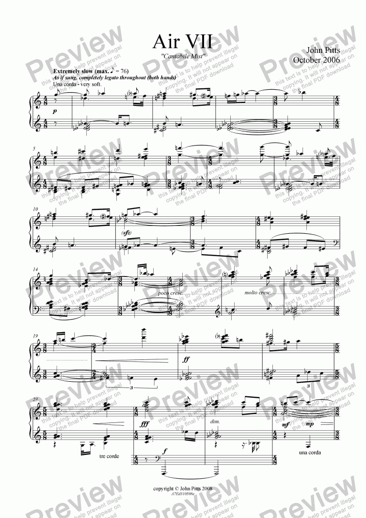 page one of Air 7 "Cantabile Mist" [2006]