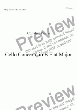 page one of Cello Concerto in B Flat Major