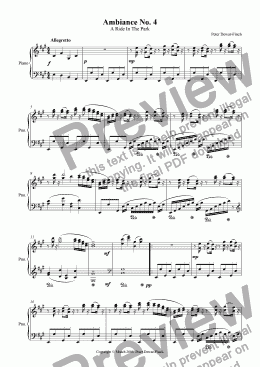 page one of Ambiance Number 4: A Ride in the Park in A Major - for Piano.