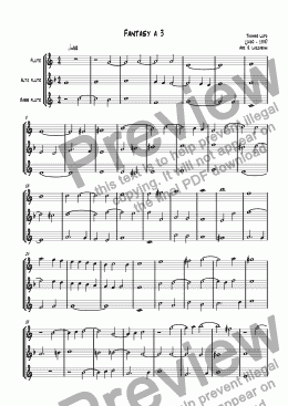 page one of Fantasia A Tre