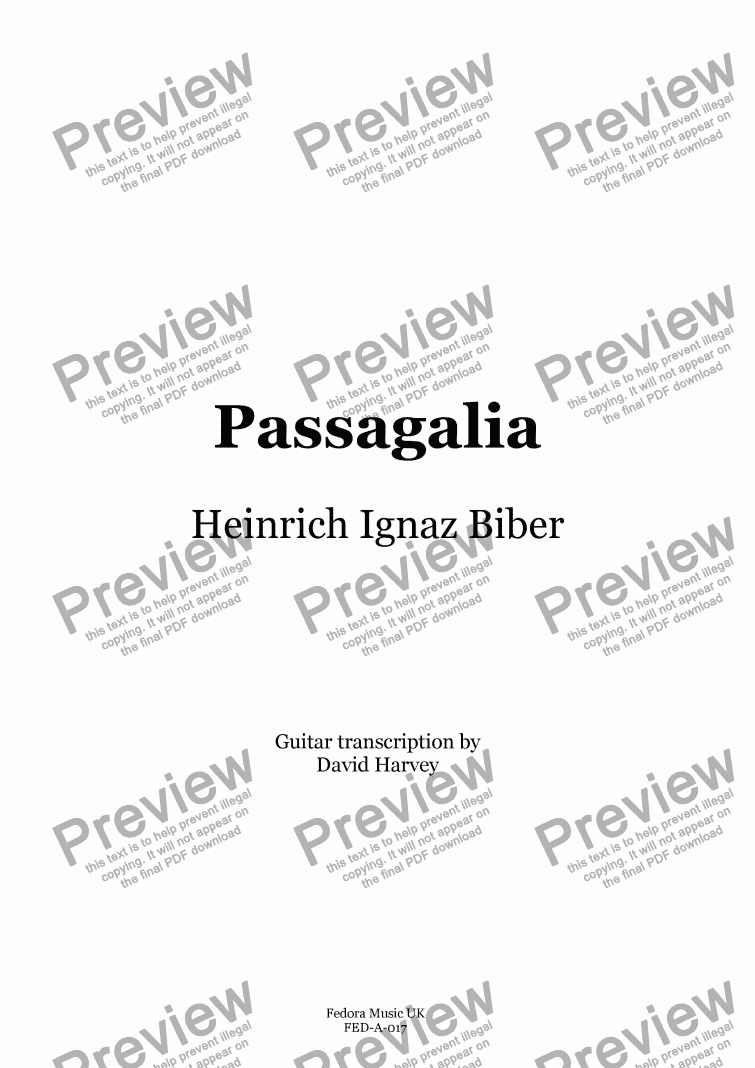 page one of Passagalia