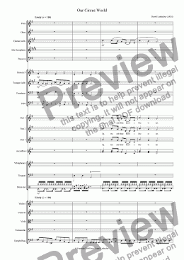 page one of Our Circus World (full orchestral version with childrens choir)