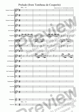 page one of BRASS BAND - Prelude from "Tombeau de Couperin"