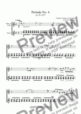 page one of Prelude No. 4 & 7 for violin or flute and guitar