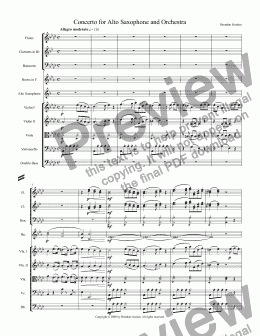 page one of Concerto for Alto Saxophone in A-flat Major (1st mvt)