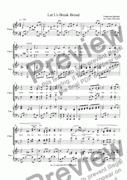 page one of Let Us Break Bread - SATB w/piano (communion)