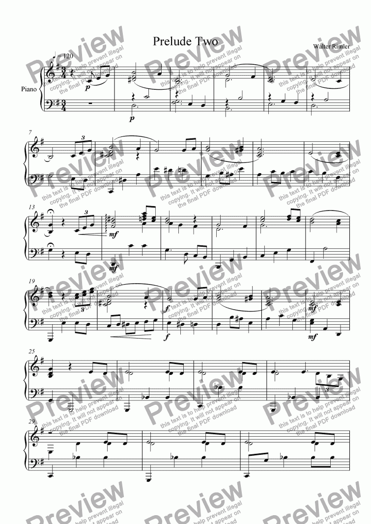page one of Piano Prelude #2
