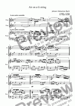 page one of Air on a G string (1 or 2 flutes & kbd)