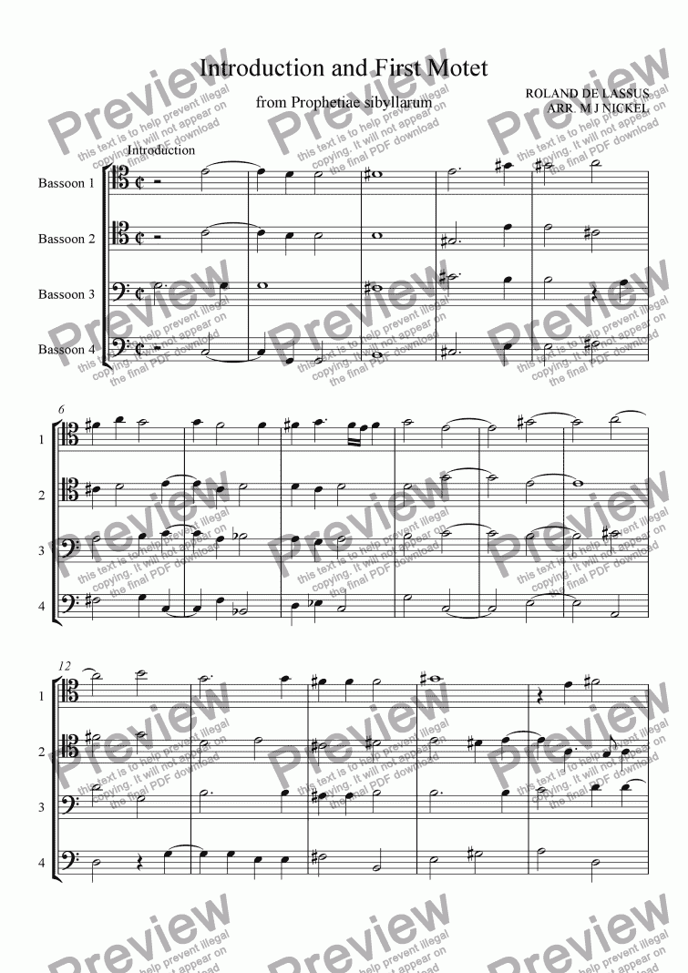 page one of Introduction and First Motet