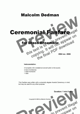 page one of Ceremonial Fanfare