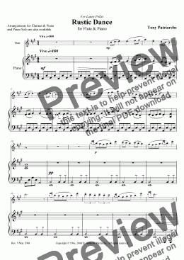 page one of Rustic Dance for Piano & Flute