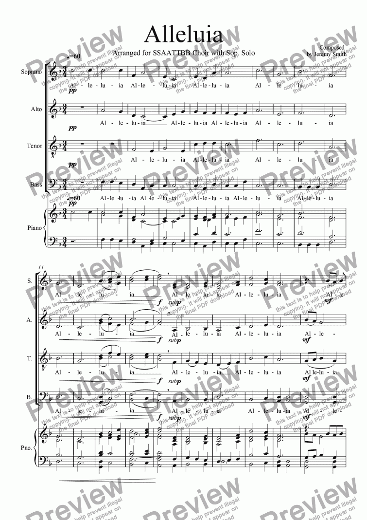 page one of Alleluia