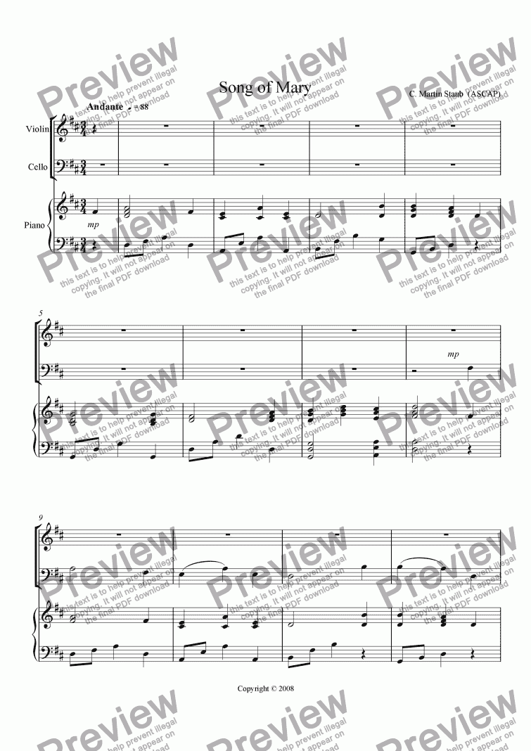 page one of Song of Mary 