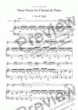 page one of Three Pieces for Clarinet & Piano