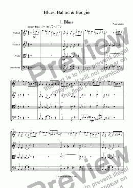 page one of Blues, Ballad & Boogie - String Quartet