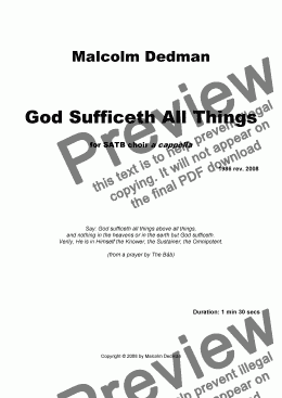 page one of God Sufficeth All Things