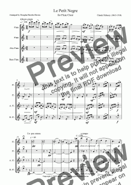 page one of Debussy: Le Petit Negre for Flute Choir (2fl, afl, bfl)