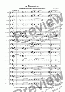 page one of In Remembrance   (Orchestra)
