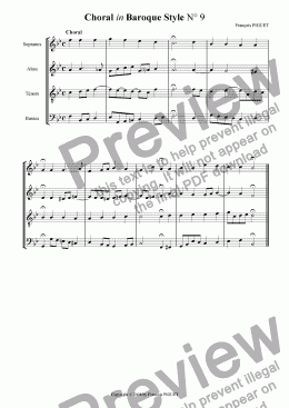 page one of Choral in Baroque Style N� 9