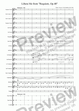 page one of BRASS BAND - Libera me from ’Requiem, Op.48’