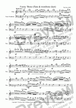 page one of Funny ’Bone (flute & trombone duet)