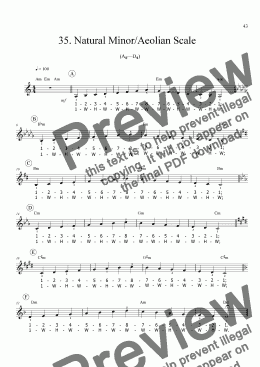 page one of Sing!�35. Natural Minor/Aeolian Scale [student]