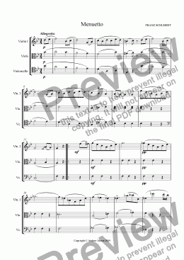 page one of ’Minuetto’ for string trio (3rd Movement of Trio No 2)