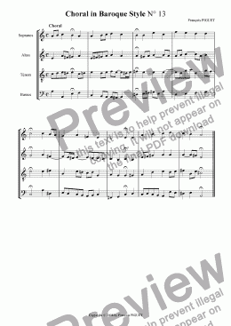 page one of Choral in Baroque Style N� 13