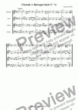 page one of Chorale in Baroque Style N� 16