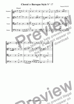 page one of Choral in Baroque Style N� 17b