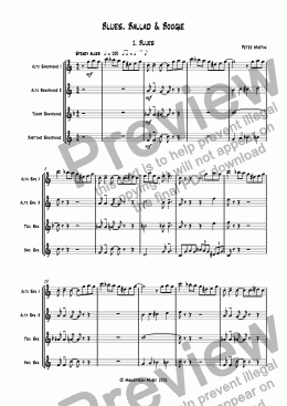 page one of Blues, Ballad & Boogie - Saxophone Quartet