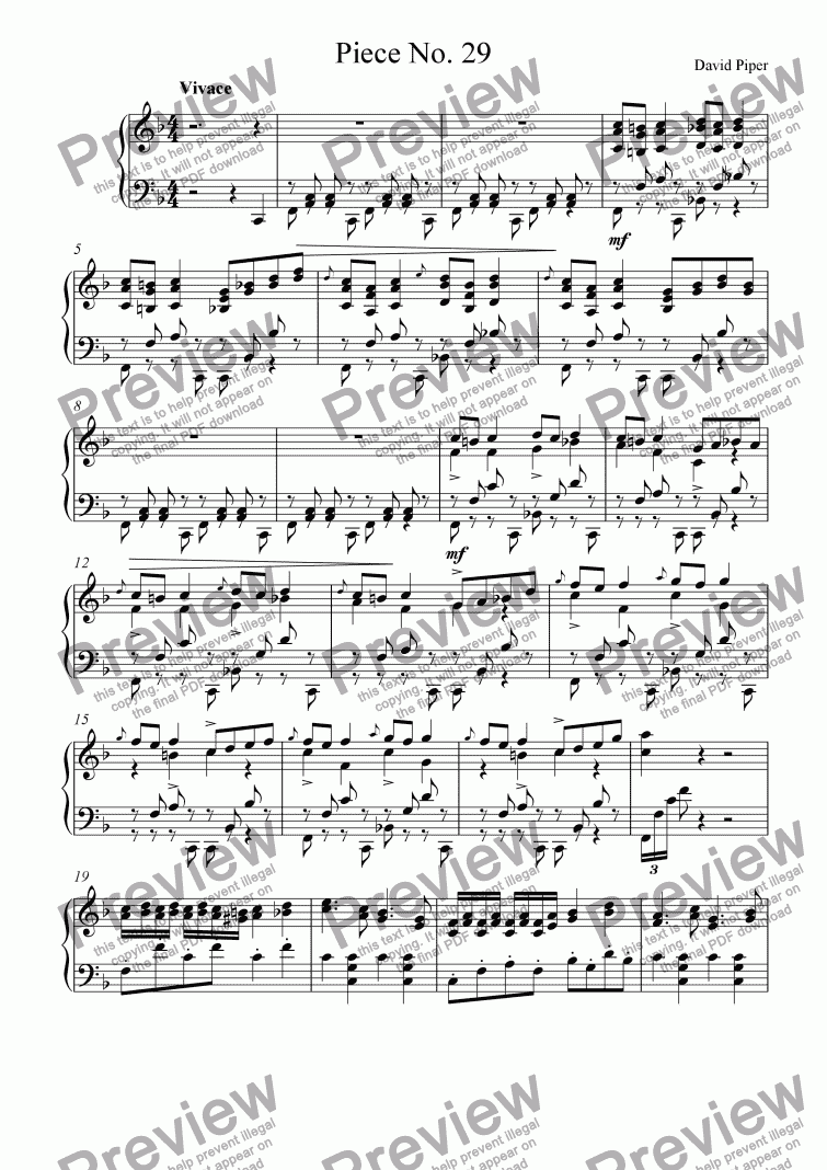 page one of Piece No. 29