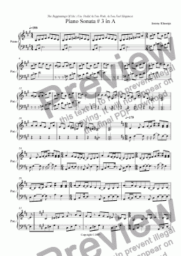 page one of Piece of Piano Sonata # 3