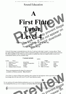 page one of A 1st  Flute Tutor Level 4