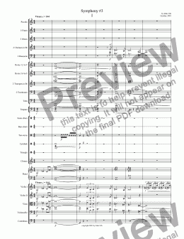 page one of Symphony #3