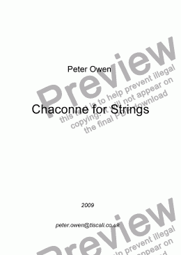 page one of Chaconne for Strings