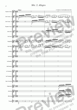 page one of BRASS BAND - Brandenburg Concerto No.3, 3rd Mvt.